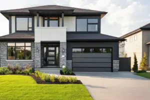 A modern home exterior featuring sleek lines and large windows, reflecting contemporary design trends.